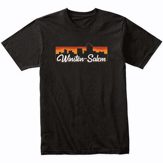 Vintage Style Retro Winston-Salem North Carolina Sunset Skyline T-Shirt