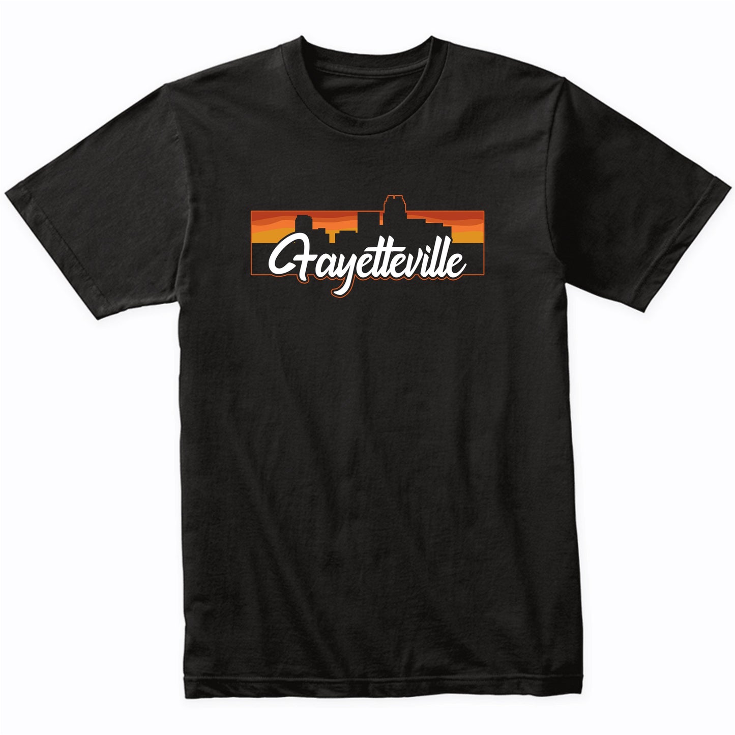 Vintage Style Retro Fayetteville North Carolina Sunset Skyline T-Shirt