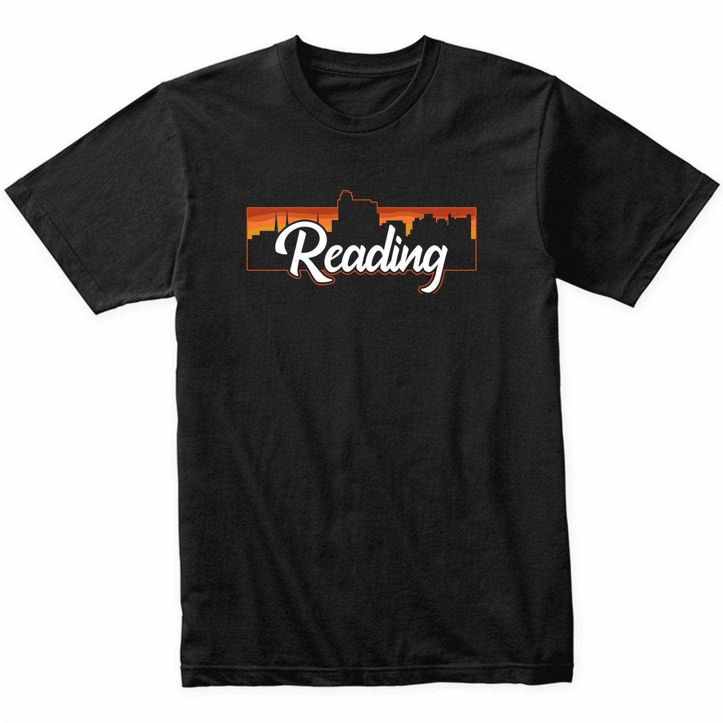Vintage Style Retro Reading Pennsylvania Sunset Skyline T-Shirt
