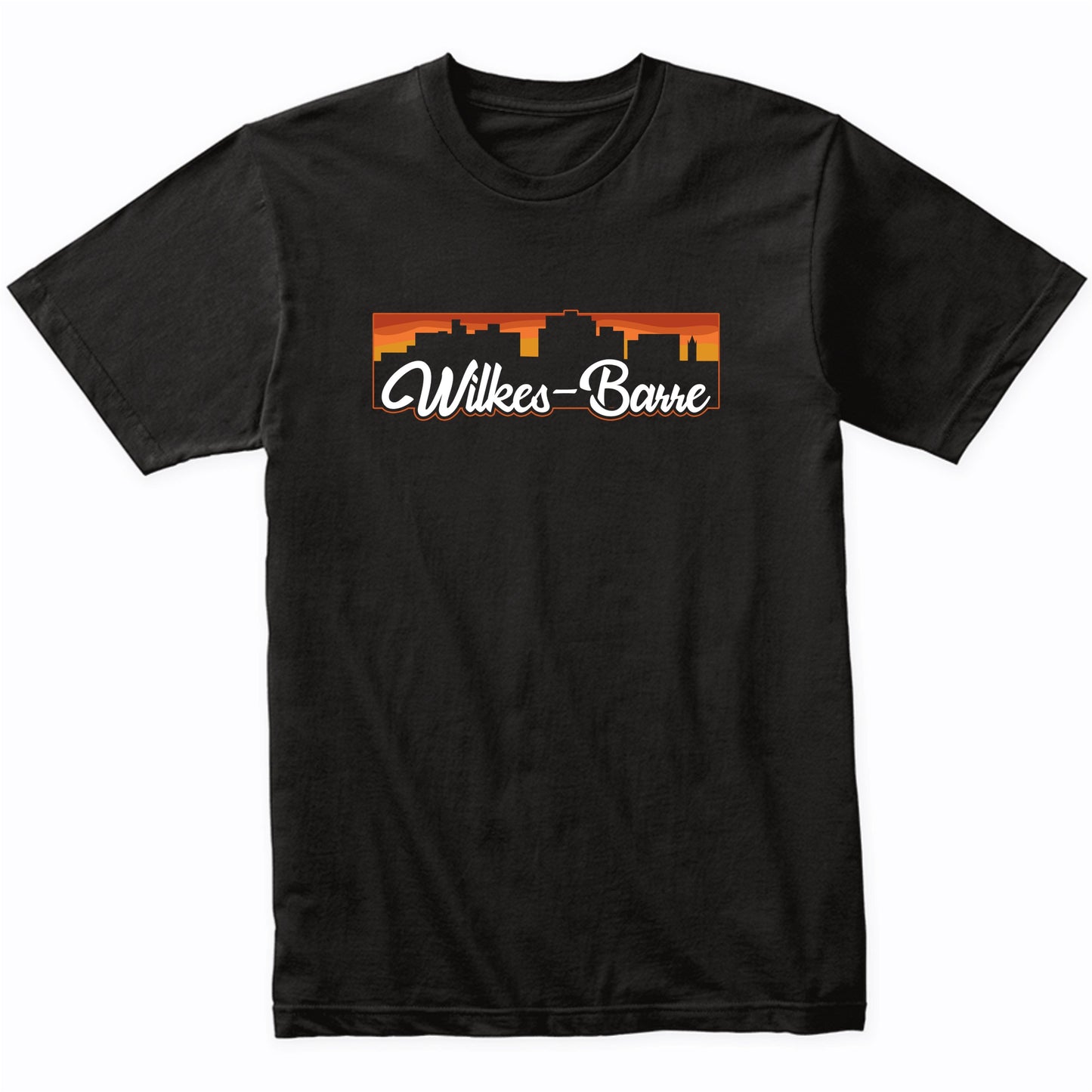 Vintage Style Retro Wilkes-Barre Pennsylvania Sunset Skyline T-Shirt