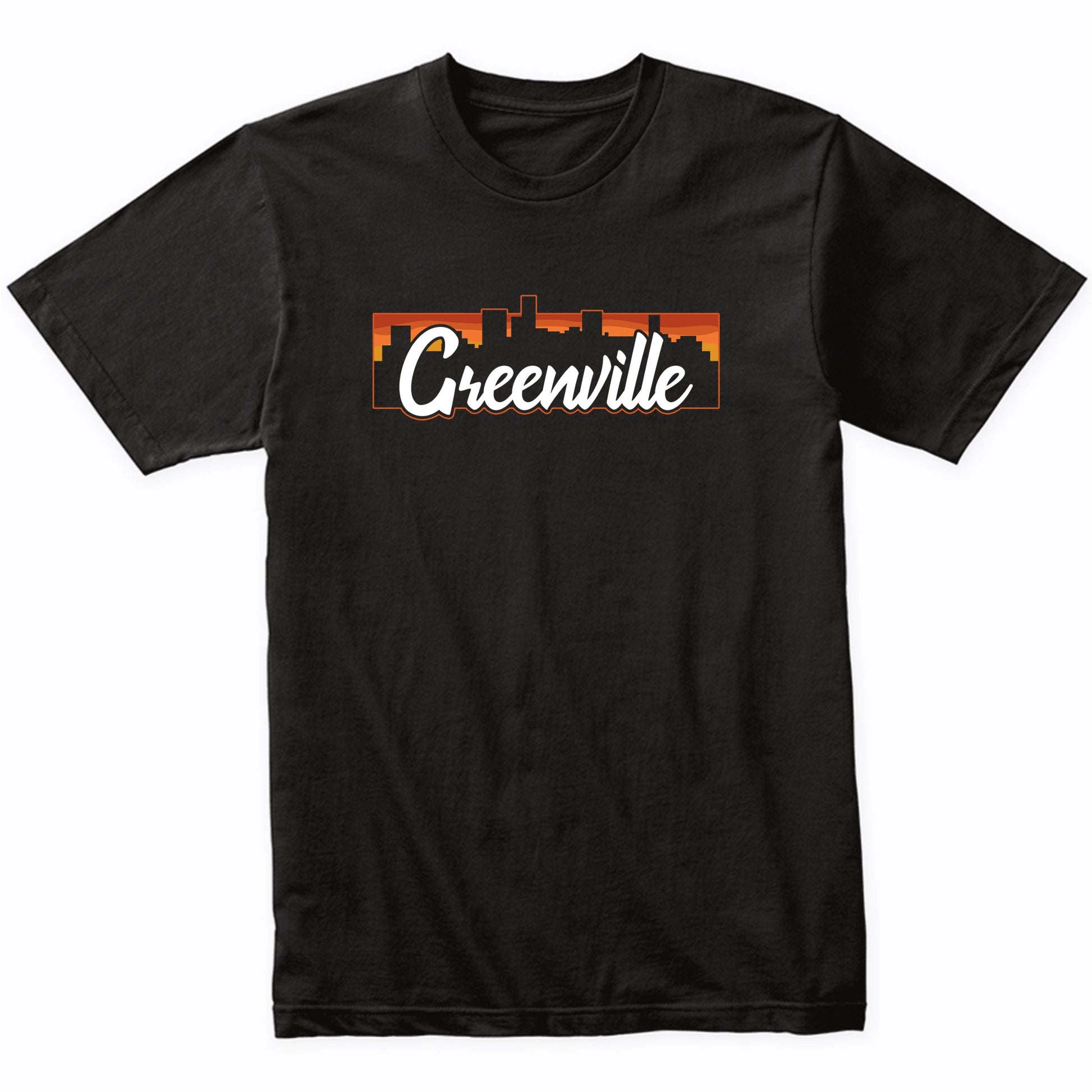 Vintage Style Retro Greenville South Carolina Sunset Skyline T-Shirt