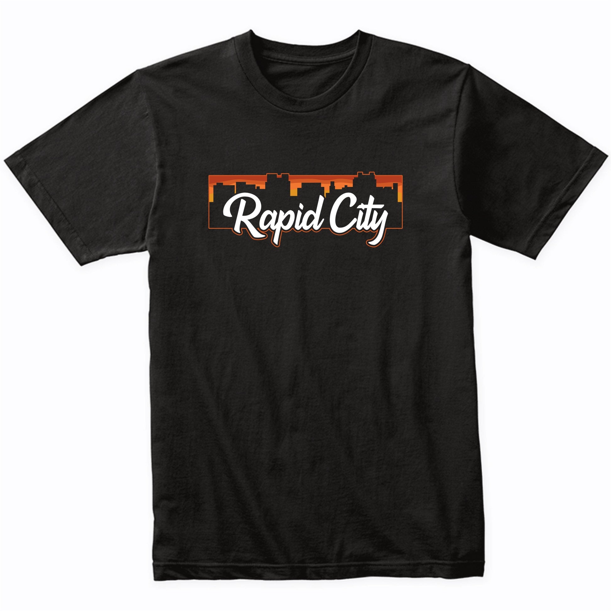 Vintage Style Retro Rapid City South Dakota Sunset Skyline T-Shirt