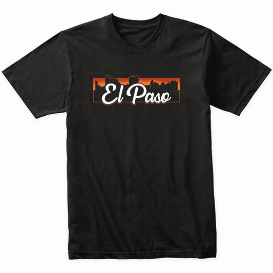 Vintage Style Retro El Paso Texas Sunset Skyline T-Shirt