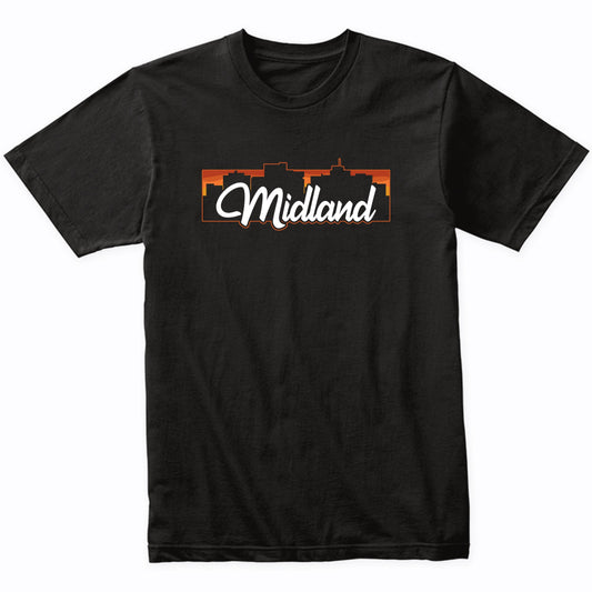 Vintage Style Retro Midland Texas Sunset Skyline T-Shirt