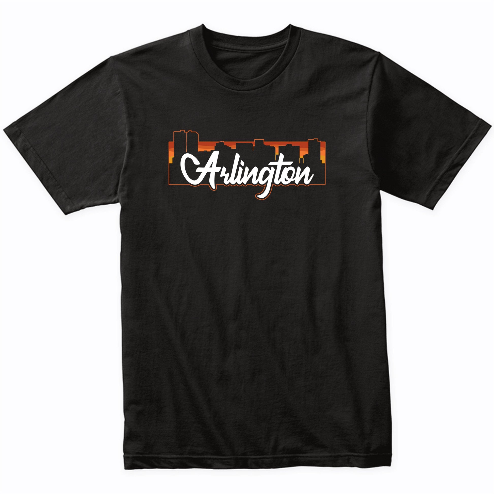 Vintage Style Retro Arlington Texas Sunset Skyline T-Shirt