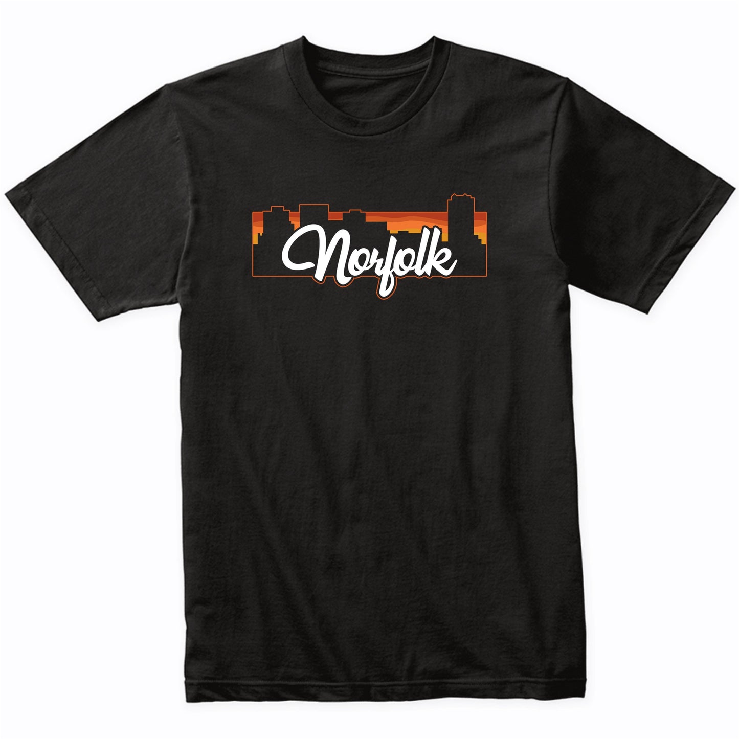 Vintage Style Retro Norfolk Virginia Sunset Skyline T-Shirt