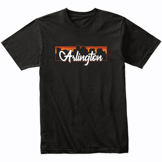 Vintage Style Retro Arlington Virginia Sunset Skyline T-Shirt