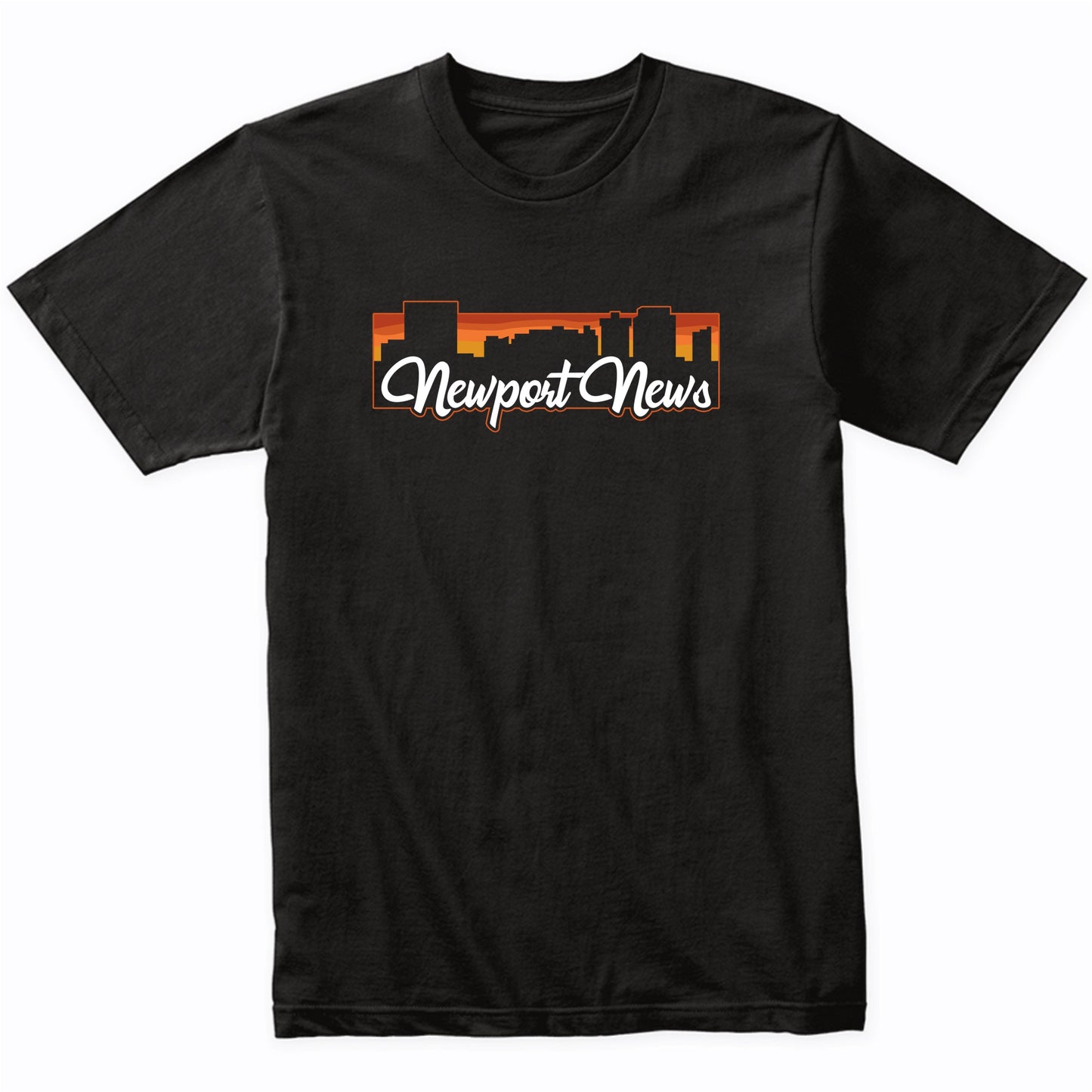 Vintage Style Retro Newport News Virginia Sunset Skyline T-Shirt
