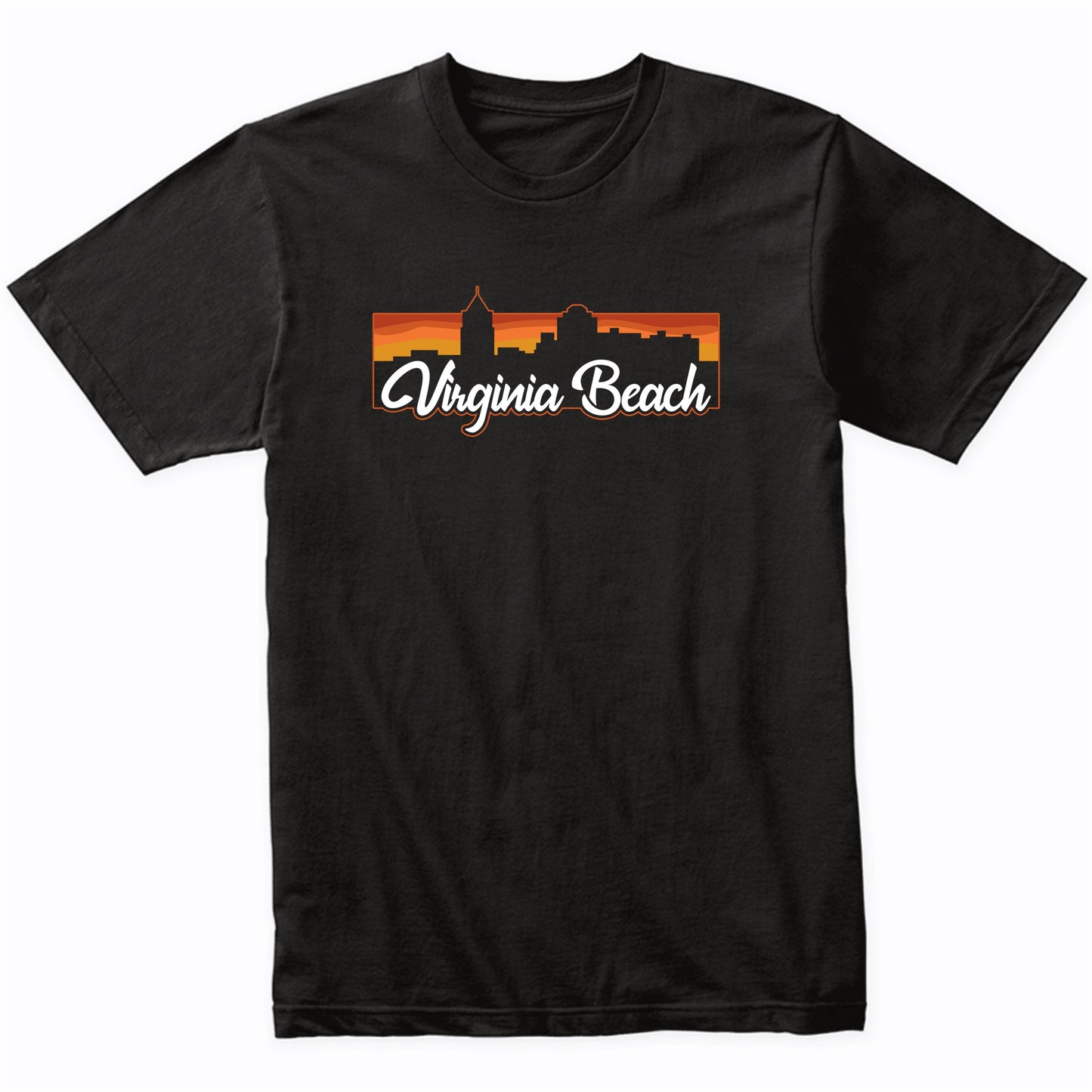 Vintage Style Retro Virginia Beach Virginia Sunset Skyline T-Shirt