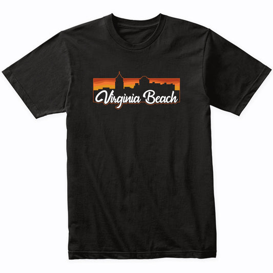 Vintage Style Retro Virginia Beach Virginia Sunset Skyline T-Shirt