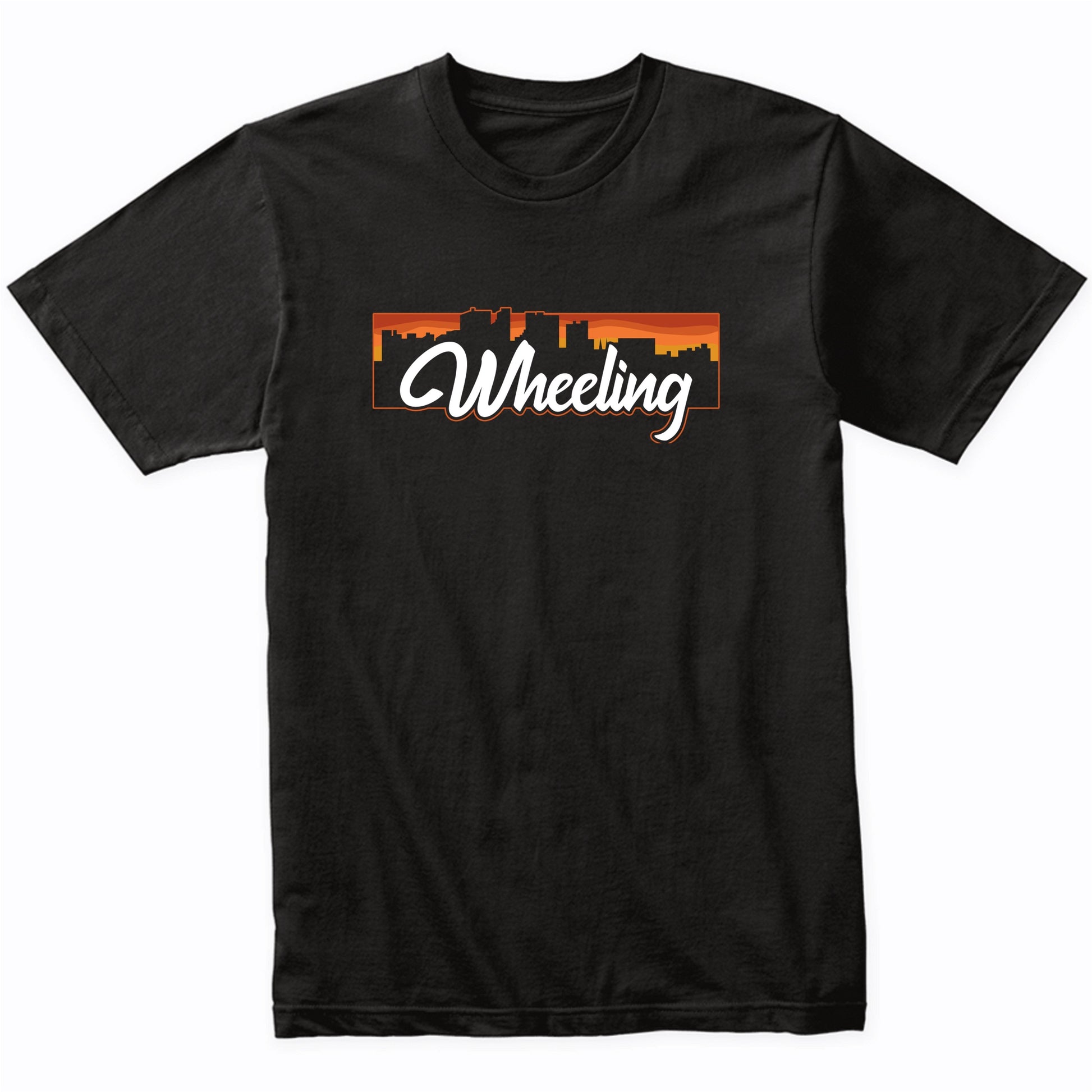 Vintage Style Retro Wheeling West Virginia Sunset Skyline T-Shirt