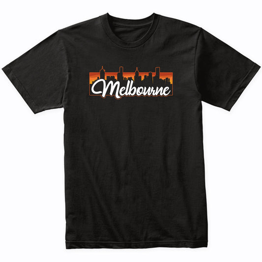 Vintage Style Retro Melbourne Australia Sunset Skyline T-Shirt