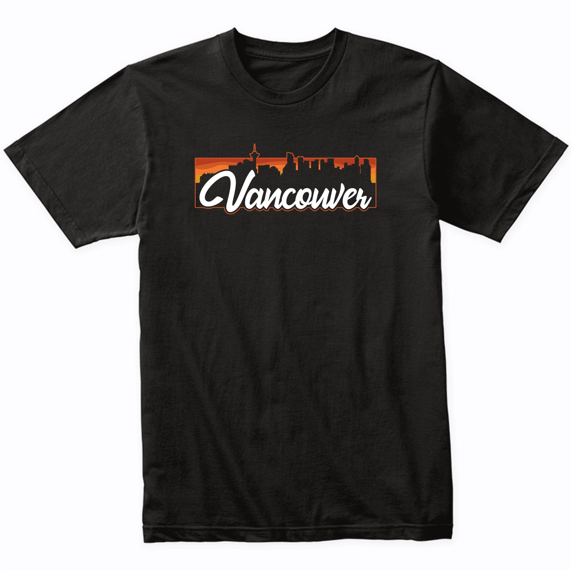 Retro Vancouver British Columbia Canada Sunset Skyline T-Shirt