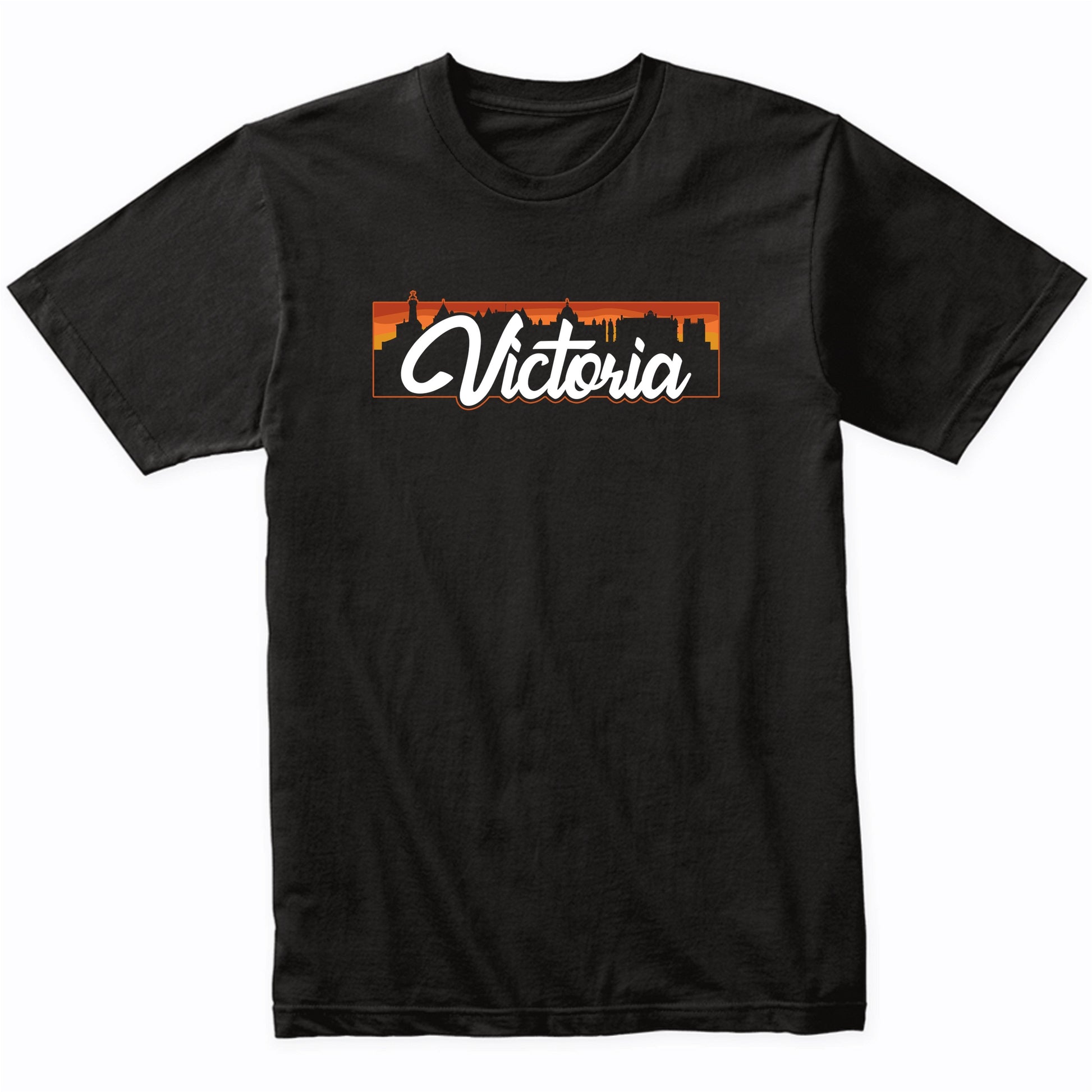 Retro Victoria British Columbia Canada Sunset Skyline T-Shirt