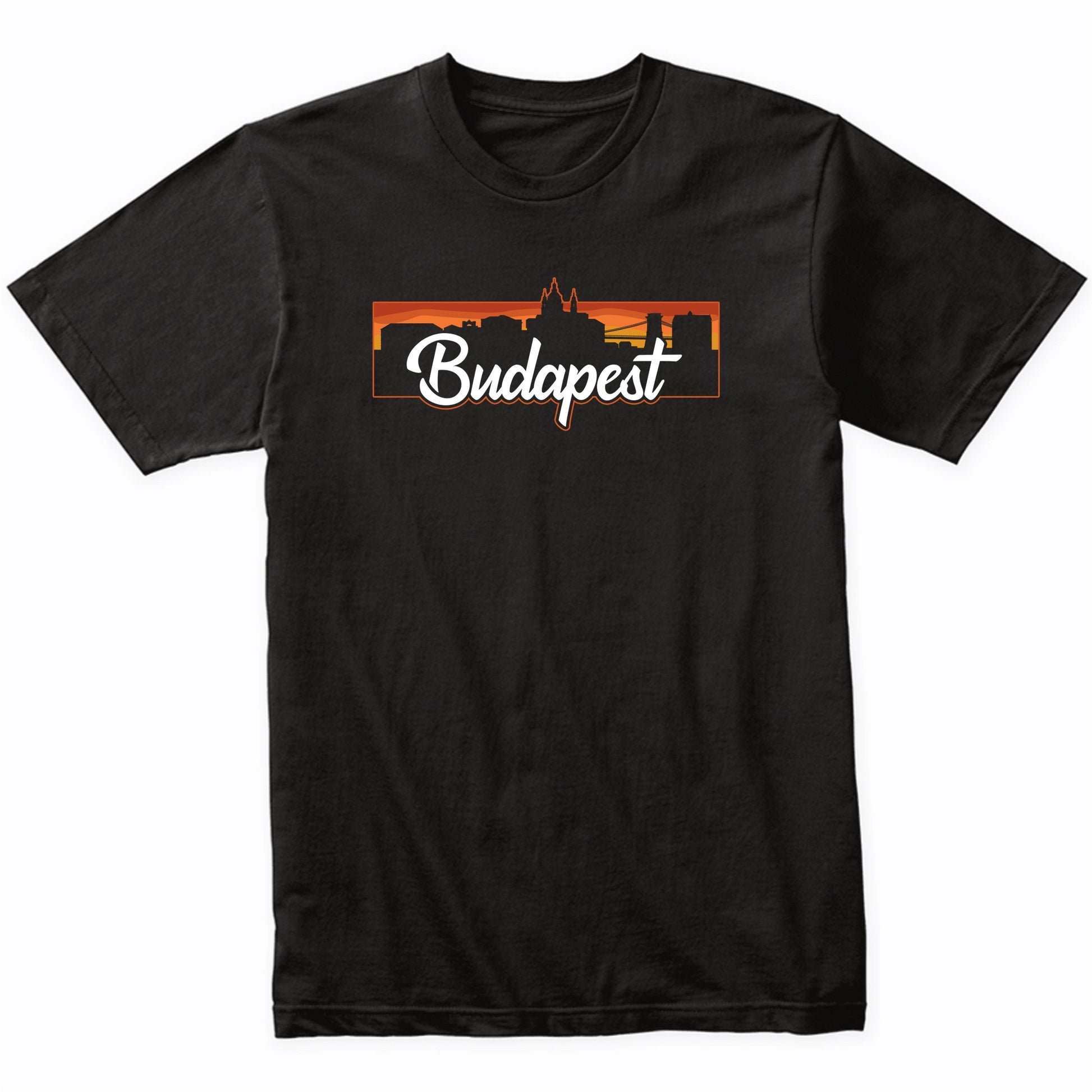 Vintage Style Retro Budapest Hungary Sunset Skyline T-Shirt