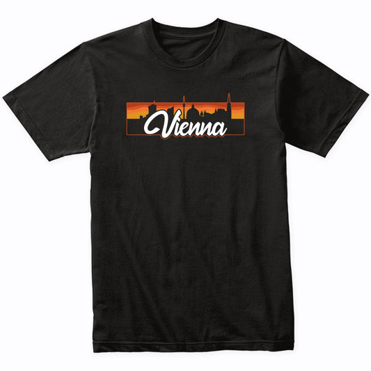 Vintage Style Retro Vienna Austria Sunset Skyline T-Shirt