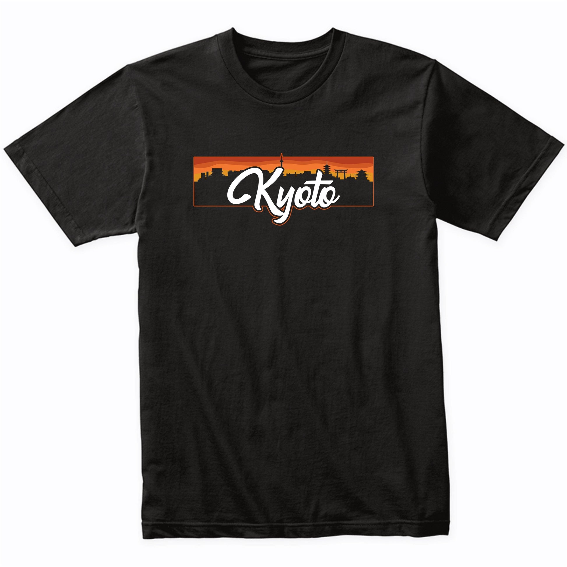Vintage Style Retro Kyoto Japan Sunset Skyline T-Shirt