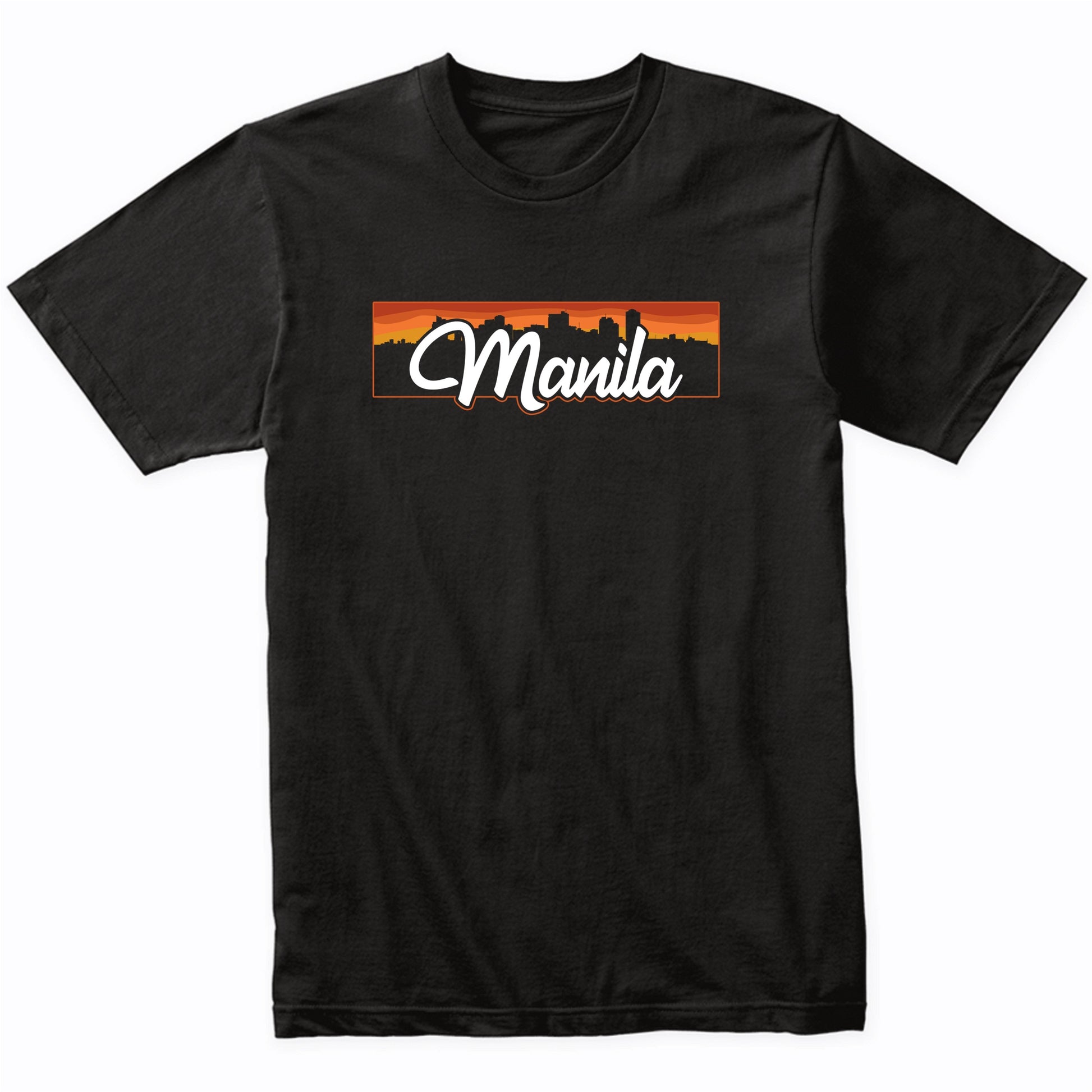 Vintage Style Retro Manila Philippines Sunset Skyline T-Shirt