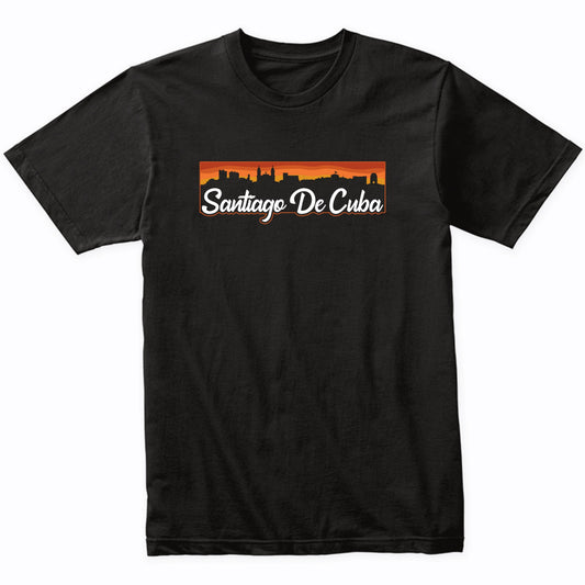 Vintage Style Retro Santiago De Cuba Cuba Sunset Skyline T-Shirt