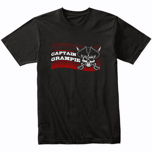Captain Grampie Pirate Skull Funny Grandpa Grandparents Day T-Shirt
