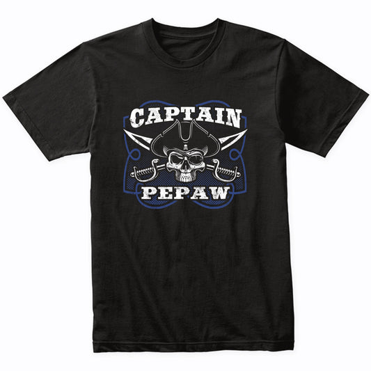 Captain Pepaw Pirate Skull Funny Grandpa Grandparents Day T-Shirt