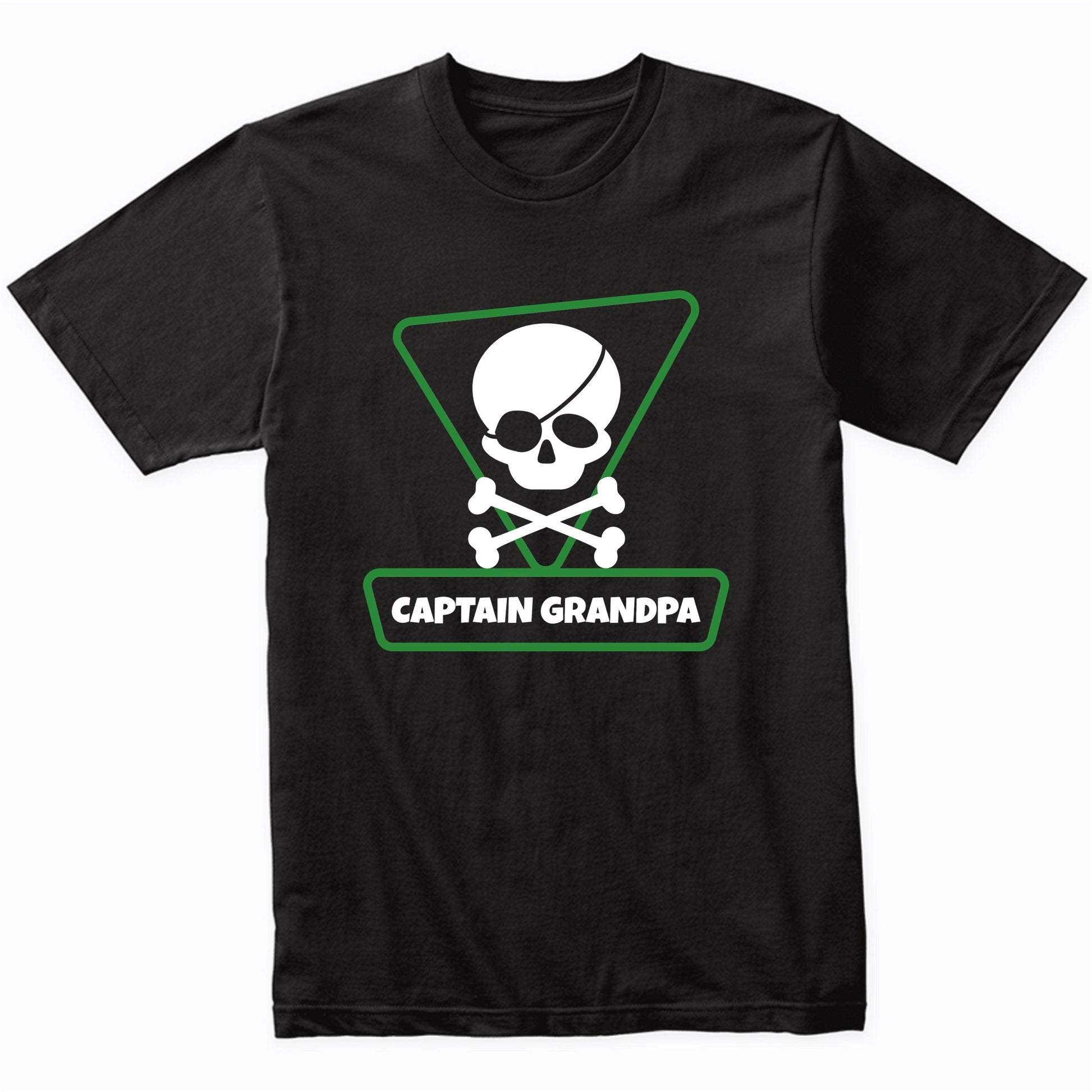 Captain Grandpa Pirate Skull Funny Grandpa Grandparents Day T-Shirt