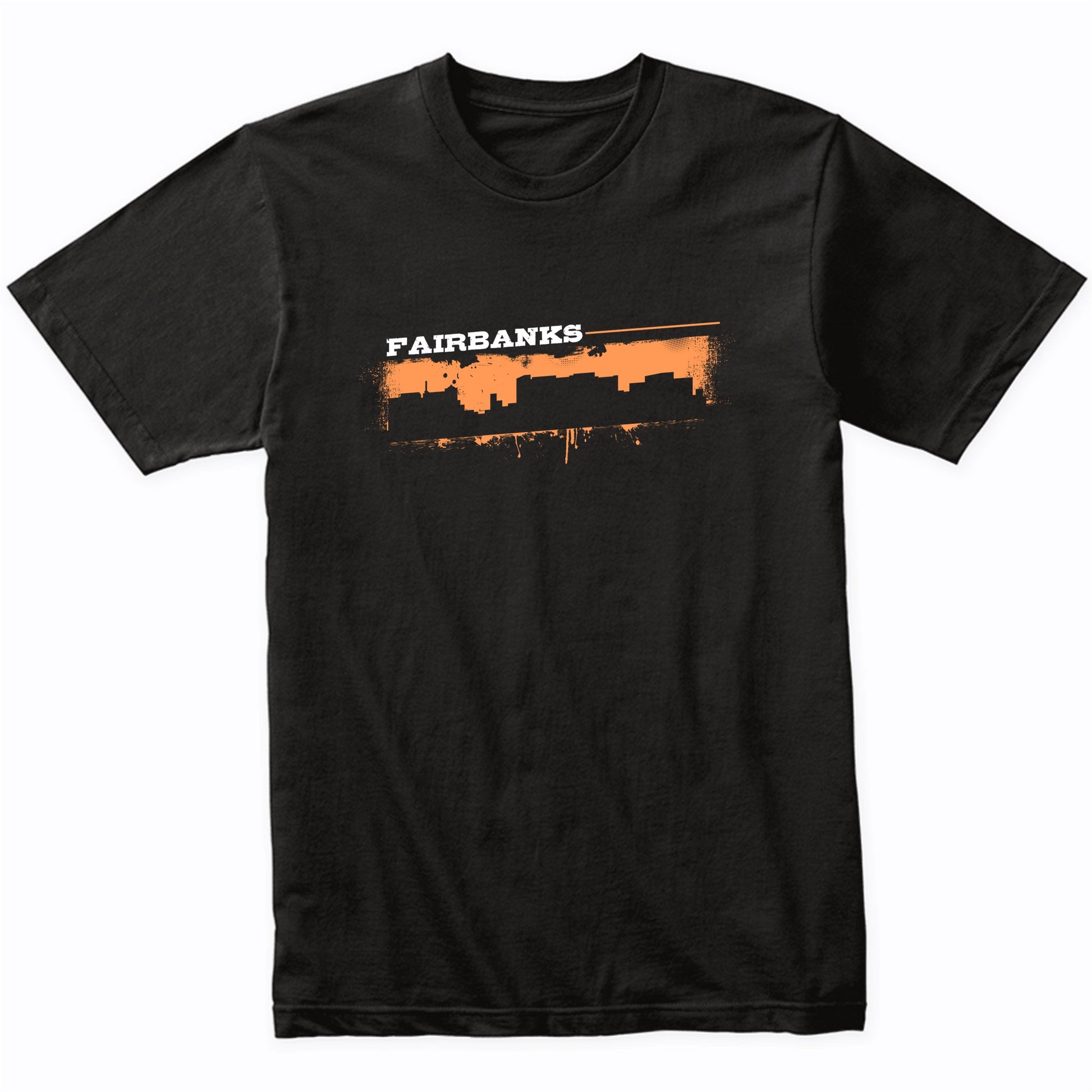 Fairbanks Alaska Skyline Retro Grafitti Style T-Shirt