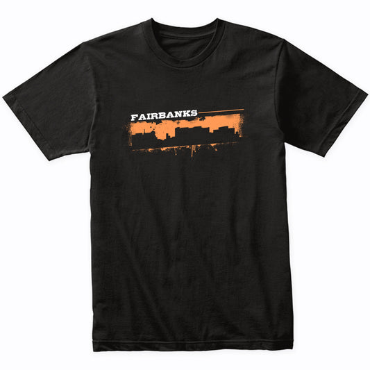 Fairbanks Alaska Skyline Retro Grafitti Style T-Shirt