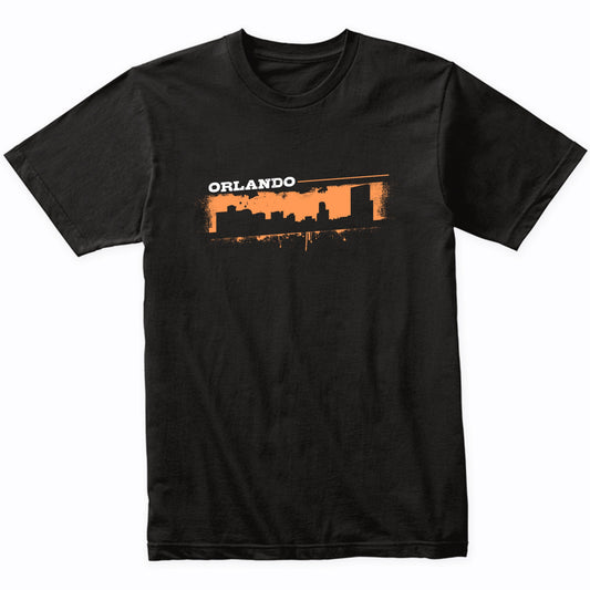 Orlando Florida Skyline Retro Grafitti Style T-Shirt