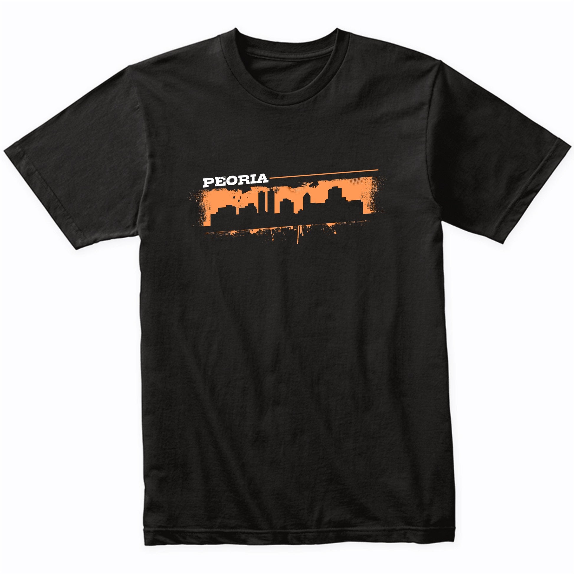 Peoria Illinois Skyline Retro Grafitti Style T-Shirt