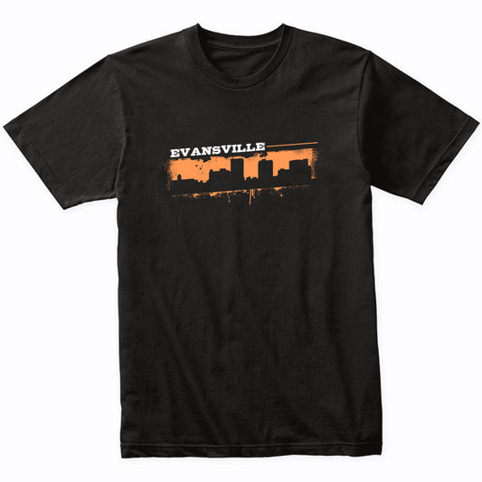 Evansville Indiana Skyline Retro Grafitti Style T-Shirt