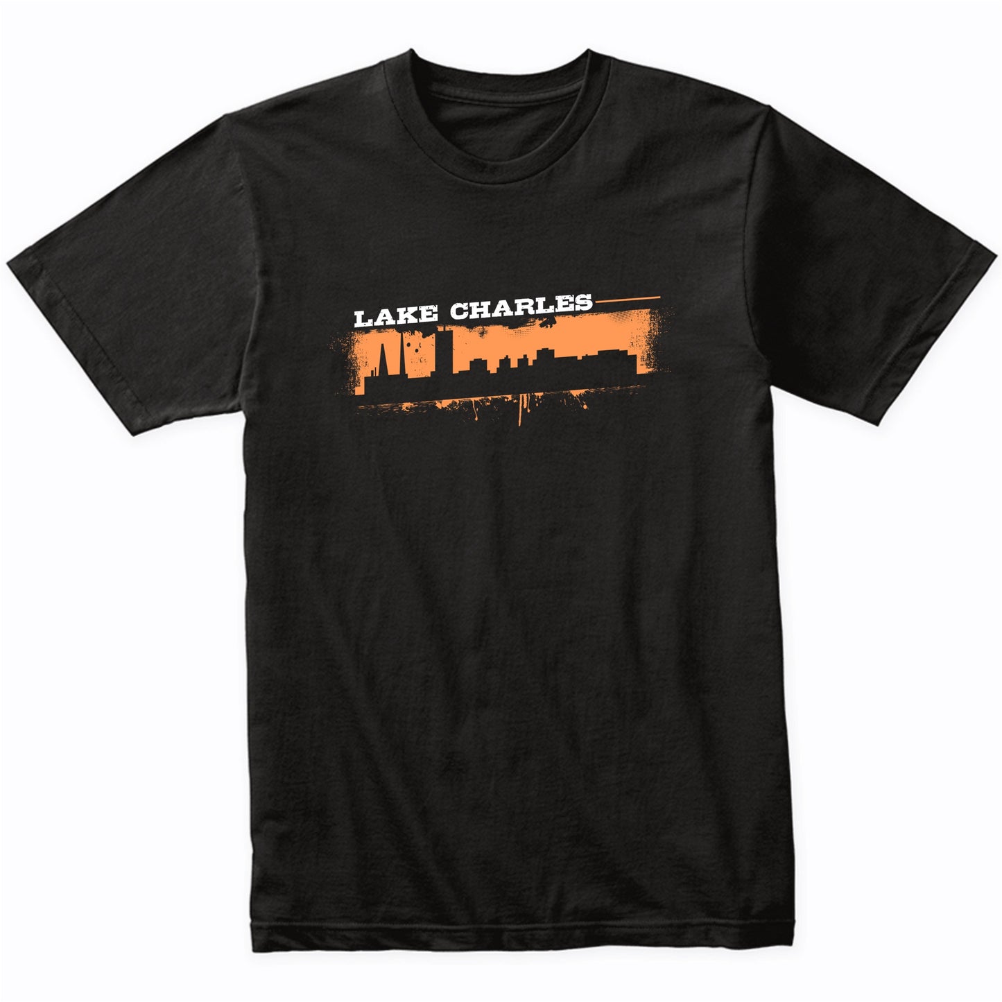 Lake Charles Louisiana Skyline Retro Grafitti Style T-Shirt