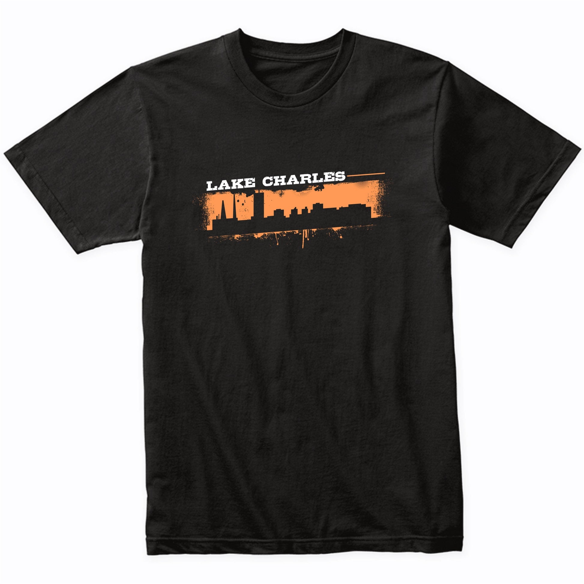 Lake Charles Louisiana Skyline Retro Grafitti Style T-Shirt