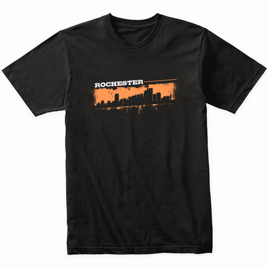 Rochester Michigan Skyline Retro Grafitti Style T-Shirt