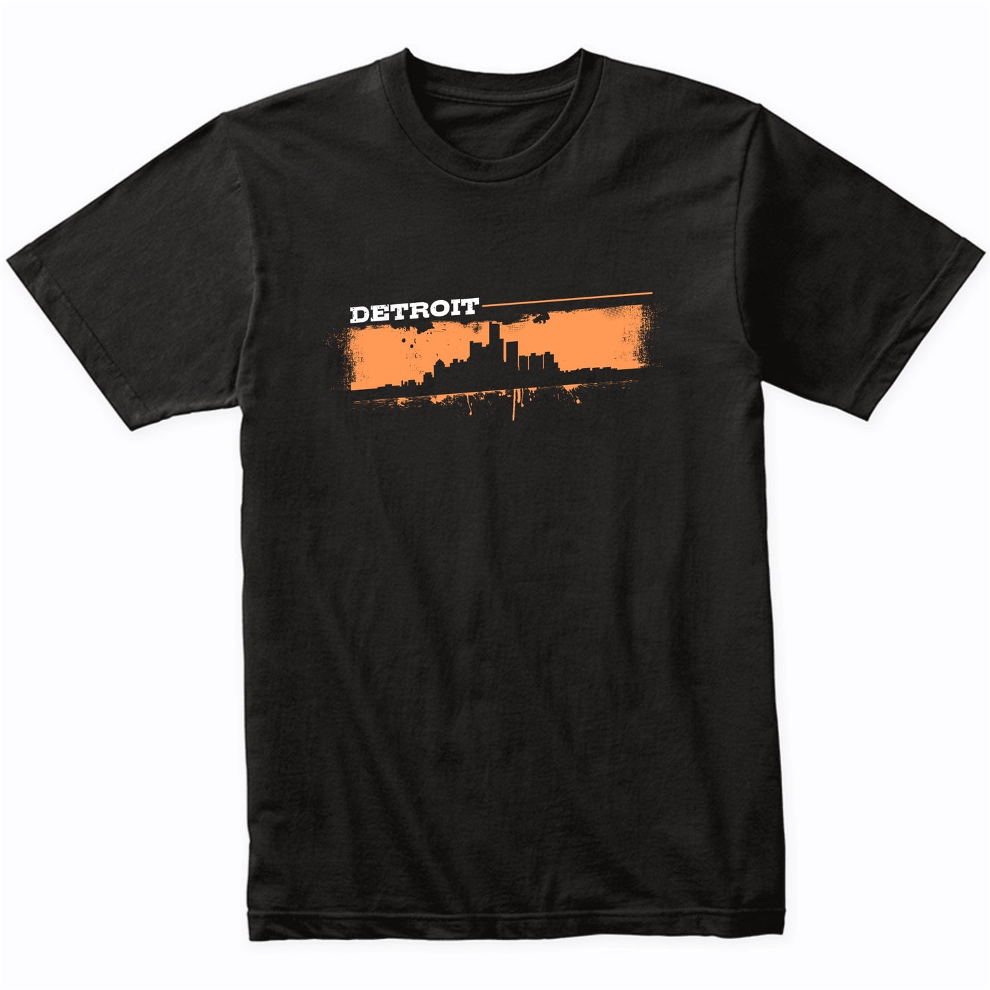 Detroit Michigan Skyline Retro Grafitti Style T-Shirt