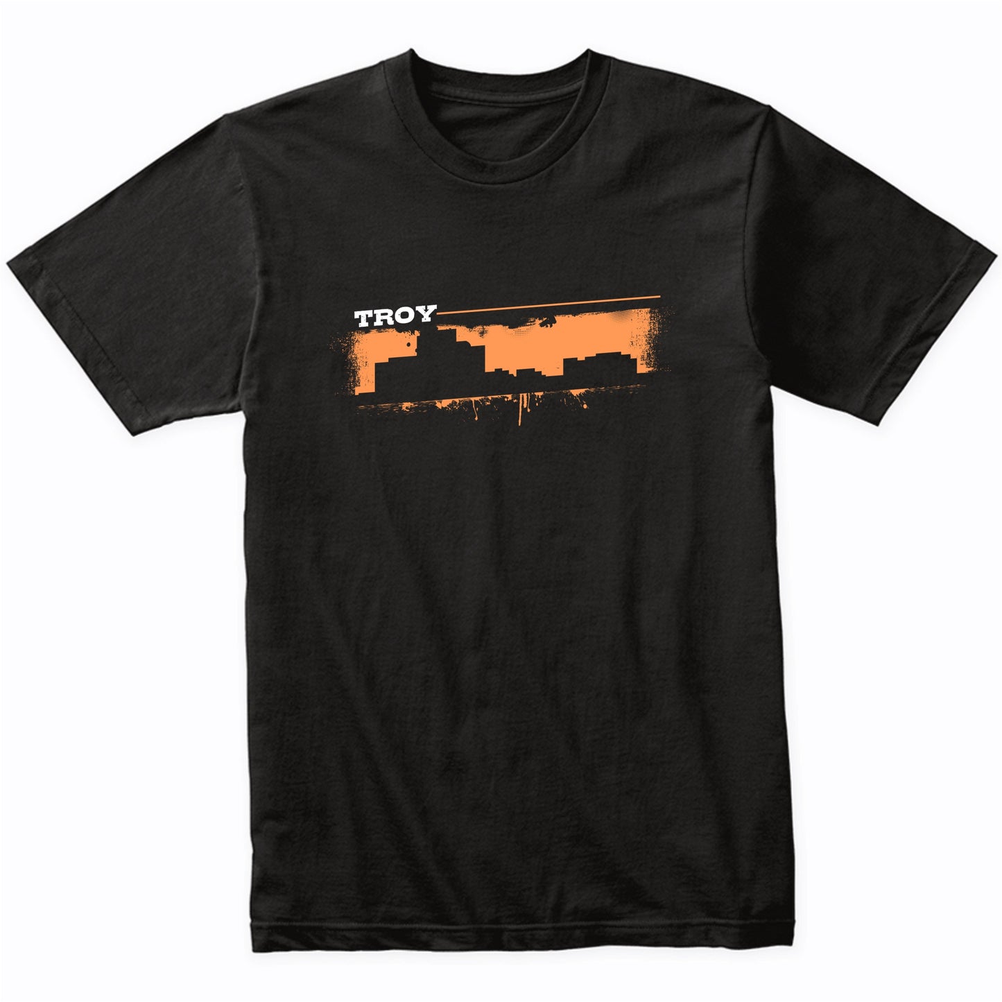 Troy Michigan Skyline Retro Grafitti Style T-Shirt