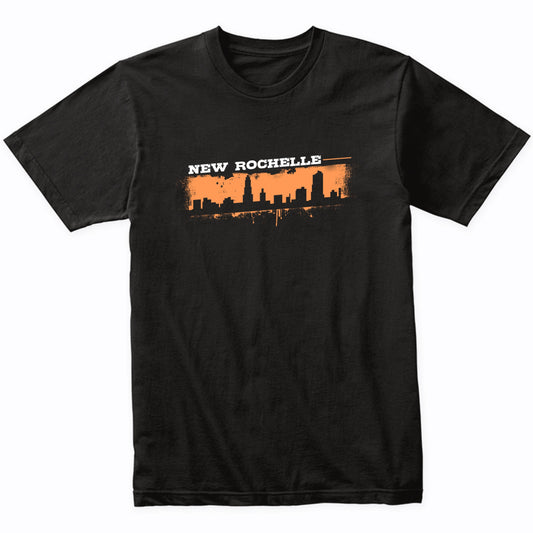 New Rochelle New York Skyline Retro Grafitti Style T-Shirt