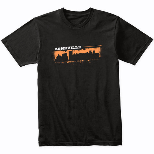 Asheville North Carolina Skyline Retro Grafitti Style T-Shirt