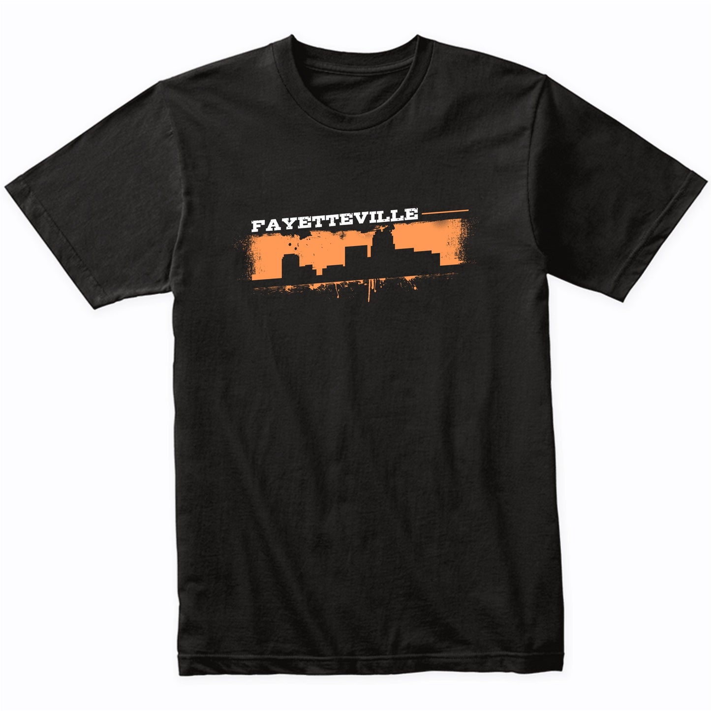 Fayetteville North Carolina Skyline Retro Grafitti Style T-Shirt