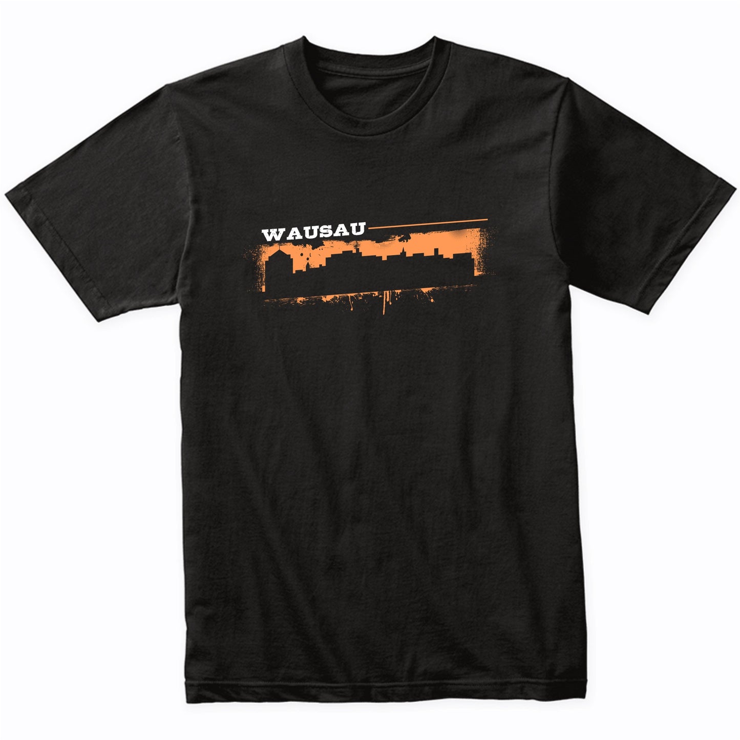 Wausau Wisconsin Skyline Retro Grafitti Style T-Shirt