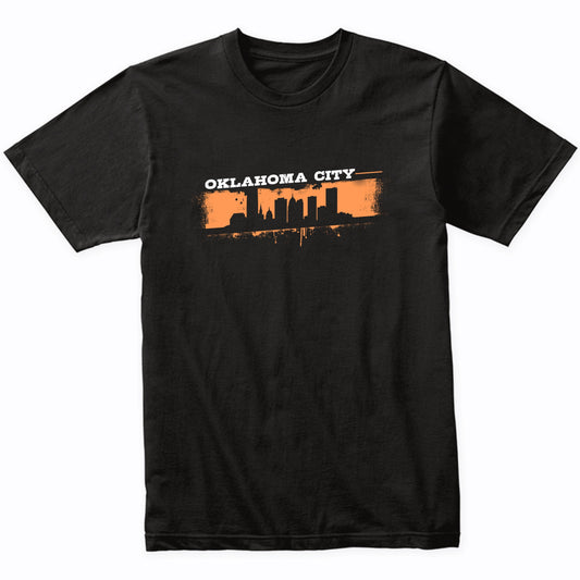 Oklahoma City Oklahoma Skyline Retro Grafitti Style T-Shirt