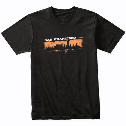 San Francisco California Skyline Retro Grafitti Style T-Shirt