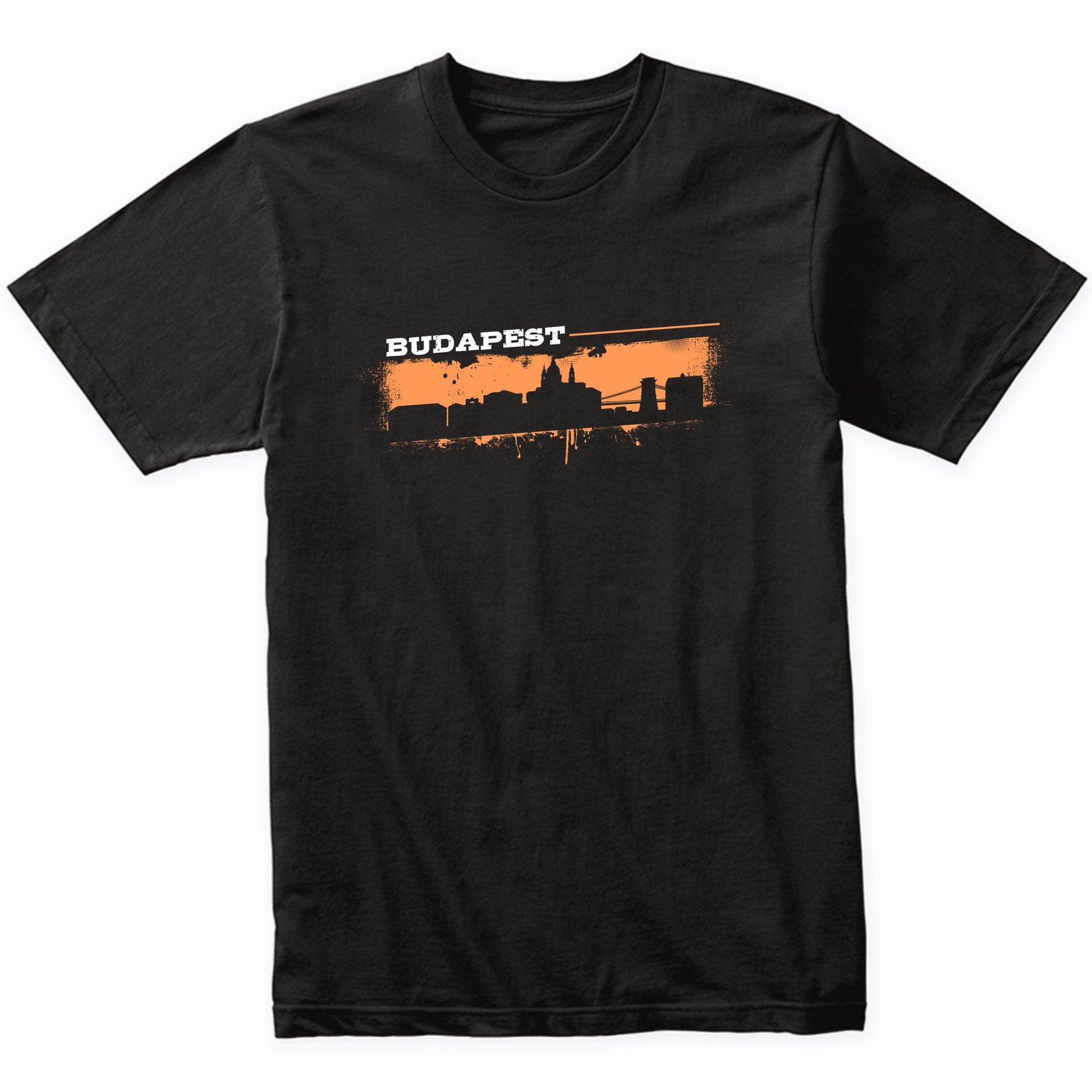Budapest Hungary Skyline Retro Grafitti Style T-Shirt