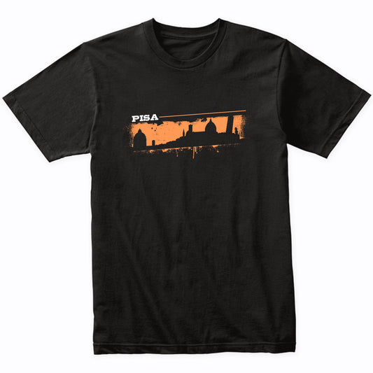 Pisa Italy Skyline Retro Grafitti Style T-Shirt