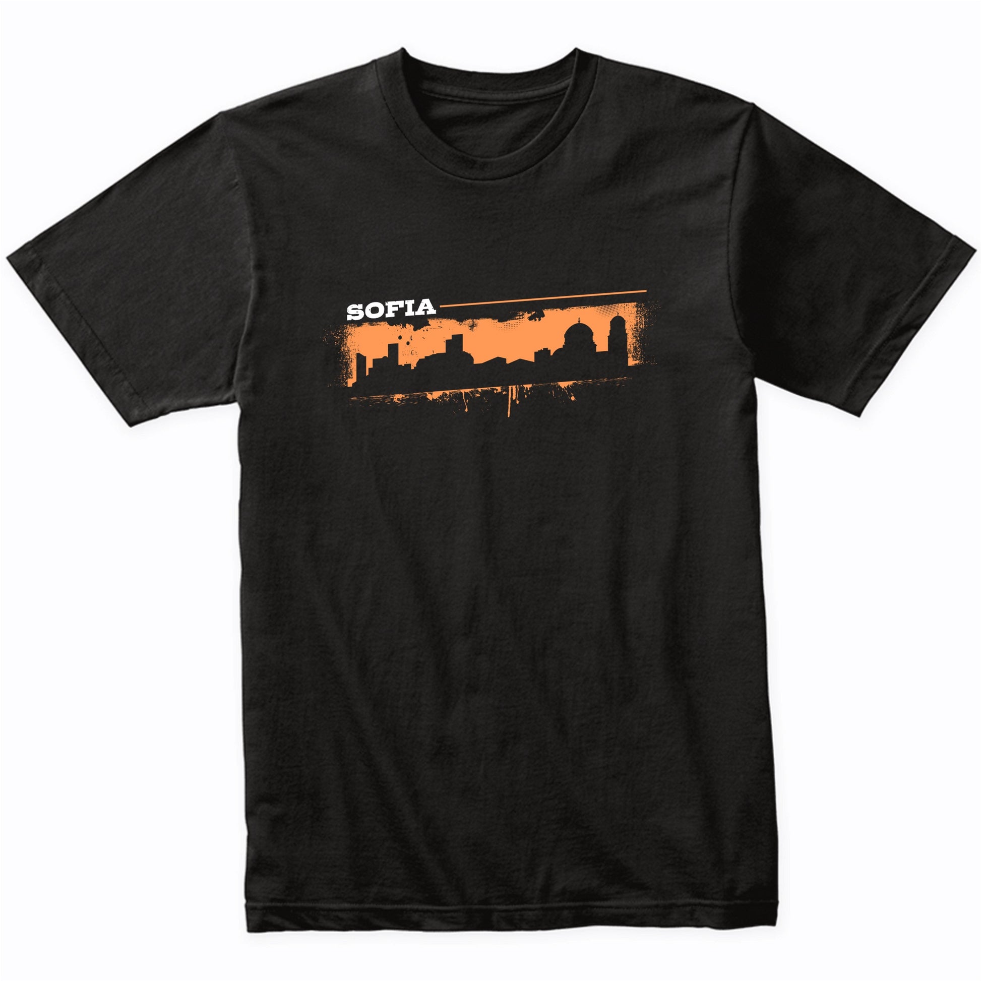 Sofia Bulgaria Skyline Retro Grafitti Style T-Shirt