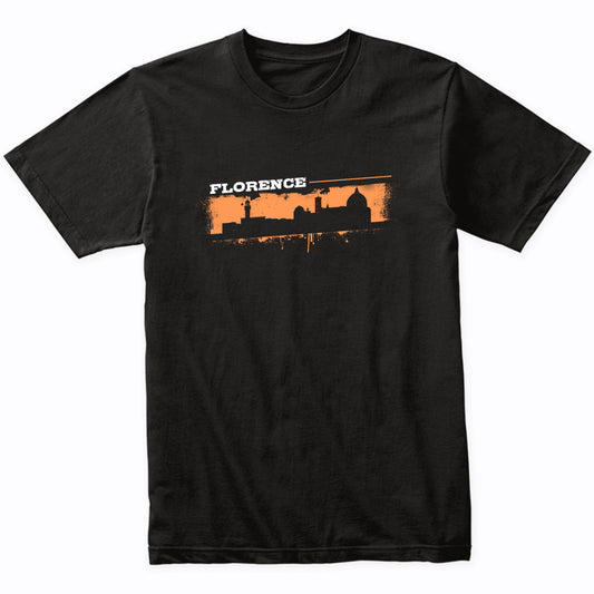 Florence Italy Skyline Retro Grafitti Style T-Shirt