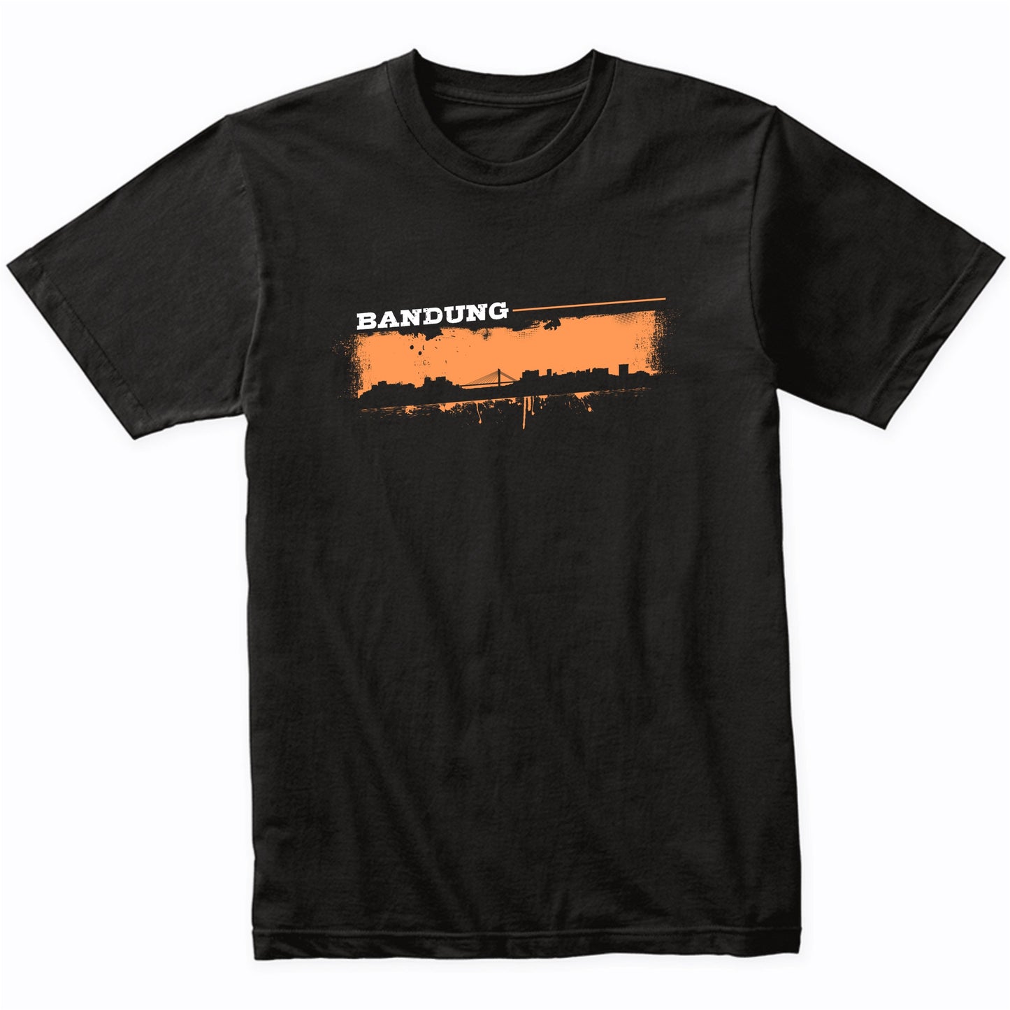 Bandung Indonesia Skyline Retro Grafitti Style T-Shirt