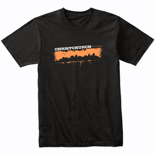 Christchurch New Zealand Skyline Retro Grafitti Style T-Shirt