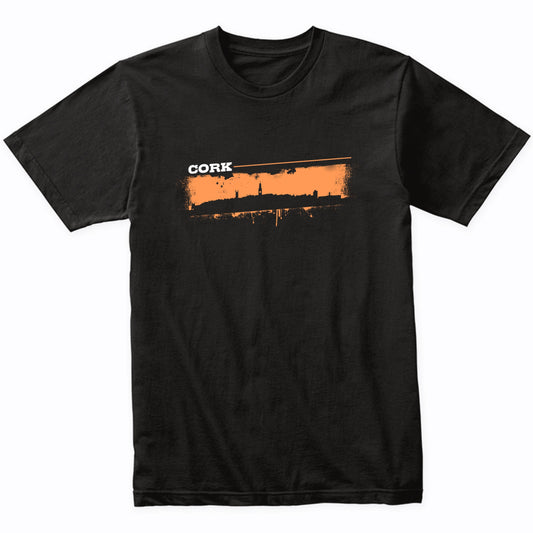 Cork Ireland Skyline Retro Grafitti Style T-Shirt