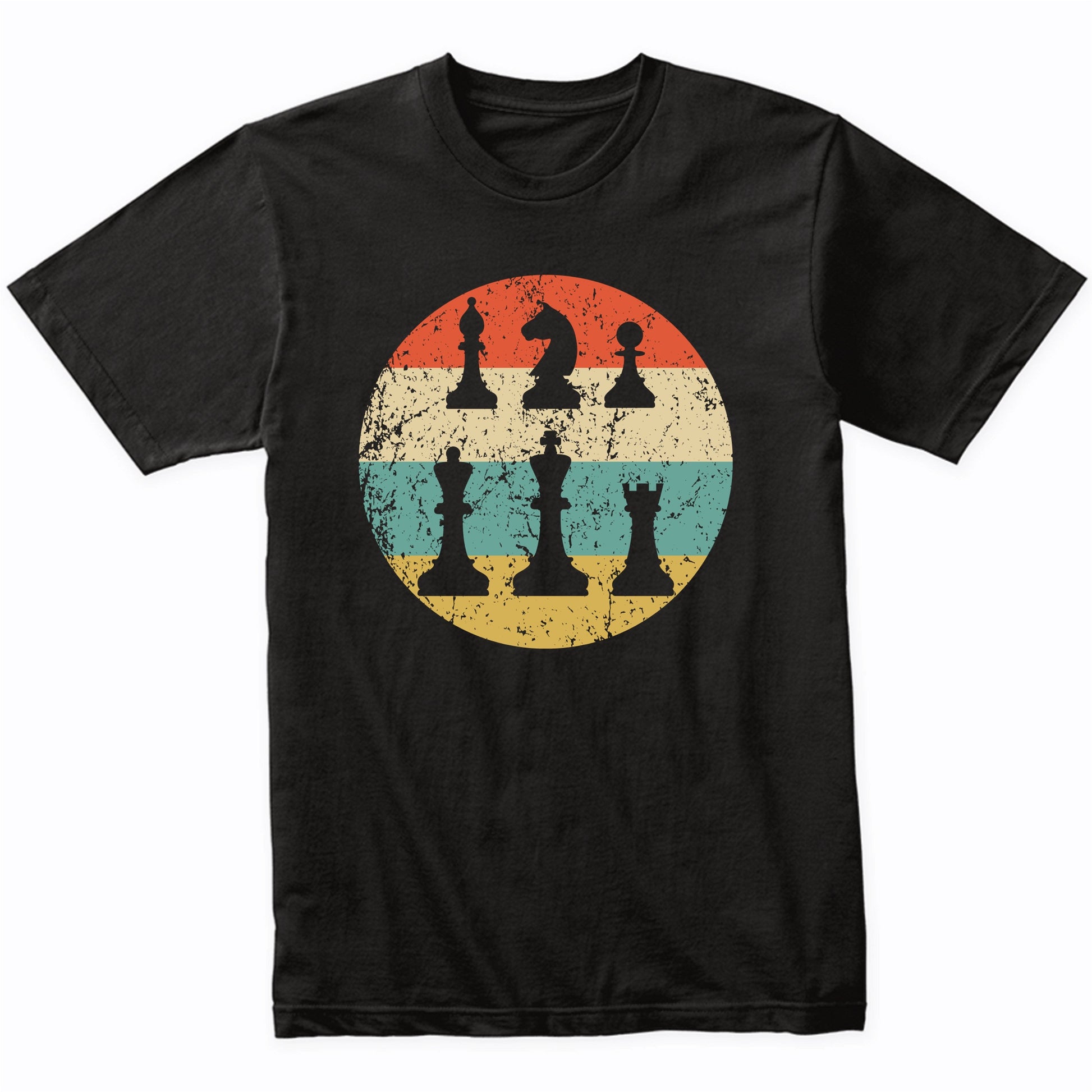 Chess Shirt - Retro Chess Pieces Icon T-Shirt